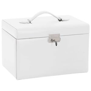 vidaXL smykkeskrin 3-lags med speil l&aring;sbar hvit 26x18x17,5 cm