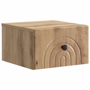 vidaXL Vegghengt Nattbord Artisan eik 33 x 34,5 x 20 cm Konstruert tre