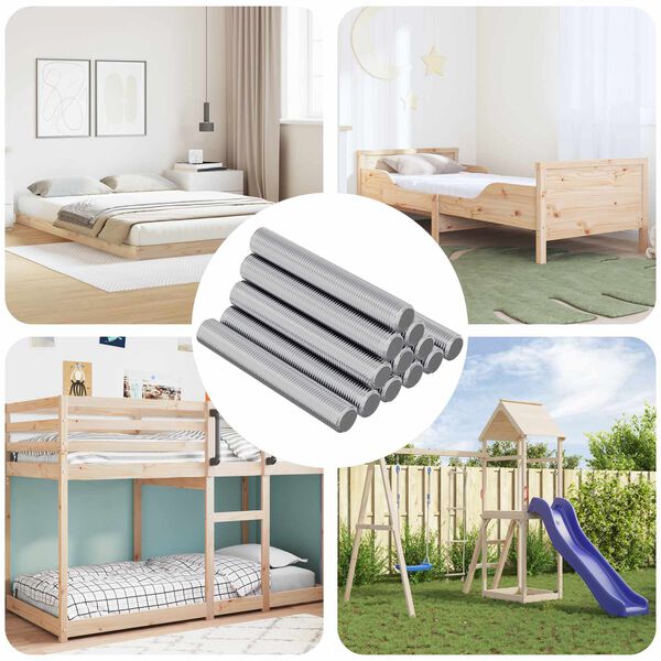 vidaXL Gjengestang 12 pcs s&oslash;lv 8 x 55 mm St&aring;l