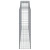 vidaXL Gabionkurver buede 9 stk 400x50x160/180 cm galvanisert jern