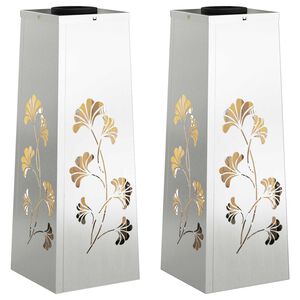 vidaXL Solenergi LED stibelys 2 stk. Varmhvit 18 x 18 x 50 cm