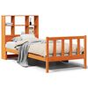 vidaXL Seng med bokhylle uten madrass voksbrun 75x190 cm heltre furu