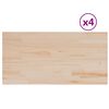 vidaXL Bordplater 4 stk 100x50x2,5 cm rektangul&aelig;r heltre furu