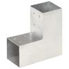 vidaXL Stolpesko L-form galvanisert metall 81x81 mm