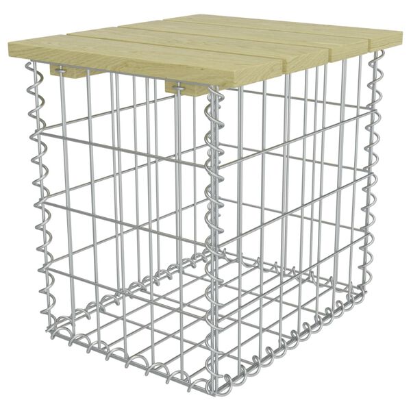 vidaXL Hagefotskammel 40x40x45 cm galvanisert st&aring;l furu