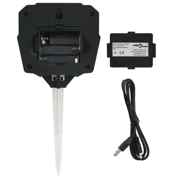 vidaXL Soldrevet dyreskremmer ultralyd med bevegelsessensor