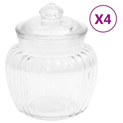vidaXL Oppbevaringskrukker 4 stk 500 ml glass