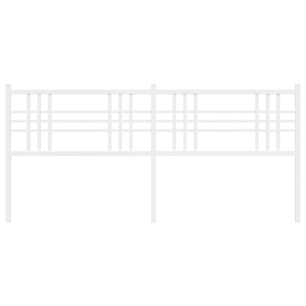vidaXL Utskiftbar sengegavl i metall hvit 200 cm