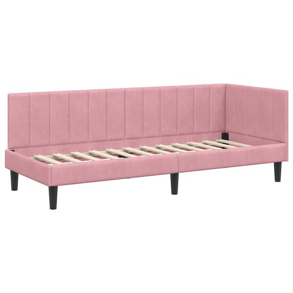 vidaXL Hj&oslash;rnesengramme med hodegjerde Rosa 80 cm x 200 cm Fl&oslash;yel