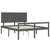 vidaXL Seniorseng med hodegavl gr&aring; 160x200 cm heltre