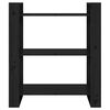 vidaXL Bokhylle/romdeler svart 80x35x91 cm heltre furu