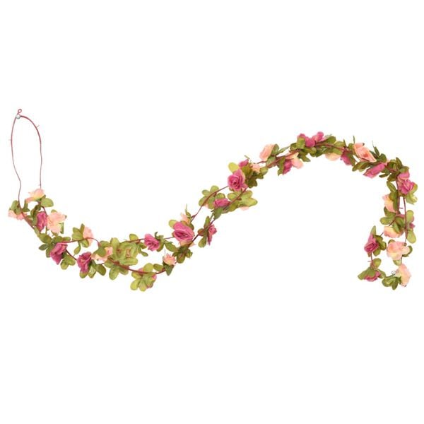 vidaXL Blomsterkranser for jul 6 stk roserød 250 cm