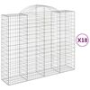 vidaXL Gabionkurver buede 18 stk 200x50x160/180 cm galvanisert jern