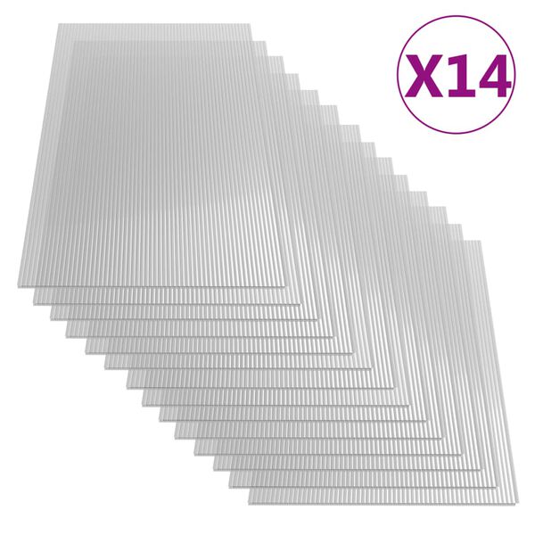 vidaXL Polykarbonatplater 14 stk 4 mm 121x60 cm