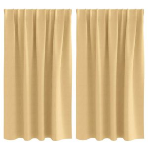 vidaXL M&oslash;rkleggende Gardiner med Ringer 2 pcs Beige 140 x 140 cm