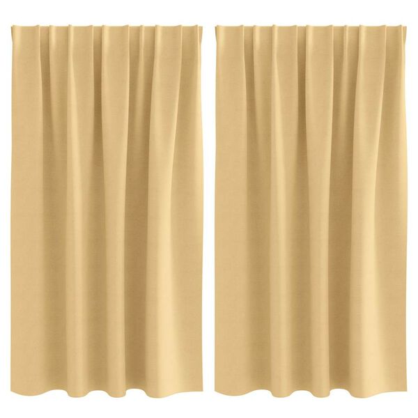 vidaXL M&oslash;rkleggende Gardiner med Ringer 2 pcs Beige 140 x 140 cm