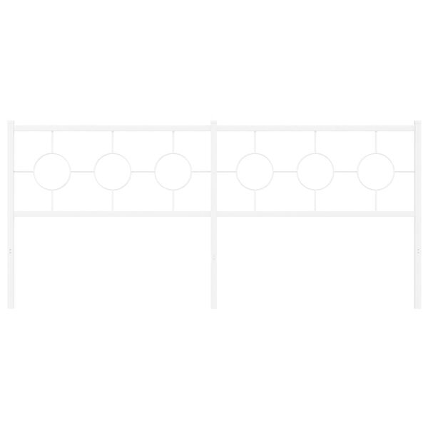 vidaXL Utskiftbar sengegavl i metall hvit 200 cm