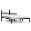 vidaXL Sengeramme i metall med sengegavl svart 150x200 cm
