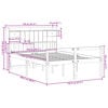 vidaXL Seng med bokhylle uten madrass voksbrun 150x200 cm heltre furu