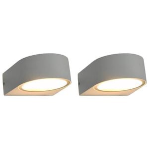 vidaXL Utend&oslash;rs vegglamper 2 stk 11 W hvit rund
