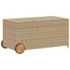 vidaXL Putekasse med hjul blandet beige 190L cm polyrotting