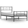 vidaXL Sengeramme i metall med hode- og fotgavl svart 80x200 cm