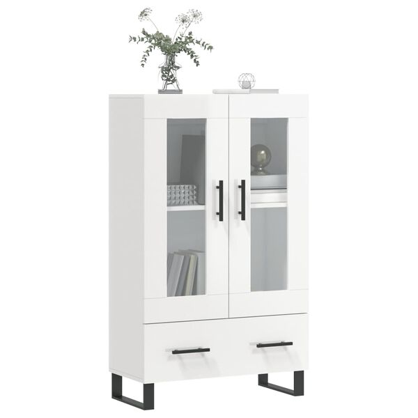 vidaXL Highboard h&oslash;yglans hvit 69,5x31x115 cm konstruert tre