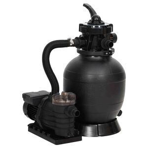 vidaXL Bassengsandfilter med forfilter svart