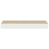 vidaXL Flytende vegghyller 2 stk eik og hvit 40x23,5x3,8 cm MDF