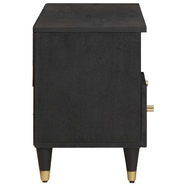 vidaXL TV-skap med skuff Svart 100 x 33 x 46 cm Massiv mango tre