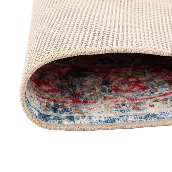 vidaXL Teppe vaskbart flerfarget &Oslash; 120 cm