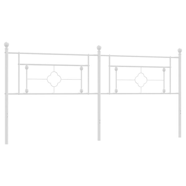 vidaXL Utskiftbar sengegavl i metall hvit 193 cm