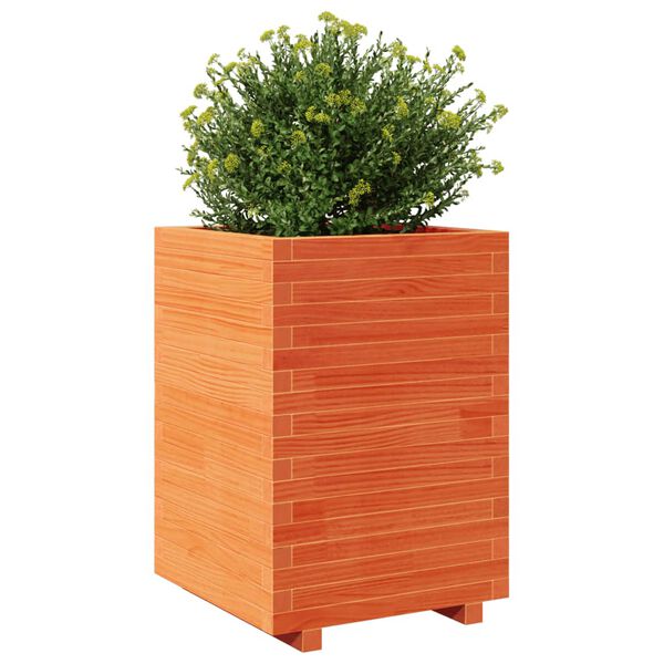 vidaXL Plantekasse voksbrun 50x50x72,5 cm heltre furu