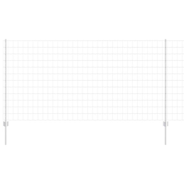 vidaXL Gjerde med stolpe s&oslash;lv 1,2 x 25 m St&aring;l
