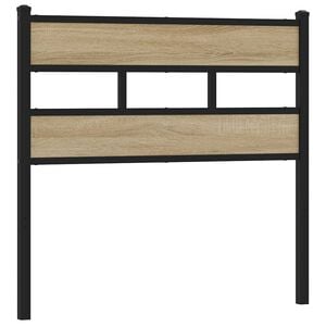 vidaXL Utskiftbar sengegavl sonoma eik 80 cm jern og konstruert tre