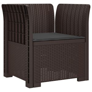 vidaXL 1-seters Stol med Pute Rattan Utseende PP Brun