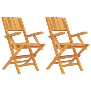vidaXL Klappstoler 2 stk. 55x61x90 cm heltre teak