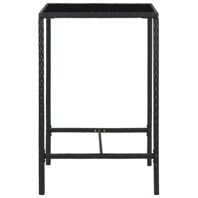 vidaXL Hagebarbord svart 70x70x110 cm polyrotting og glass