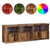 vidaXL LED sideboard Gammelt tre 202 x 37 x 67 cm Konstruert tre