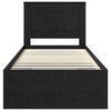 vidaXL Sengestamme med hodegjerde Svart 90 x 190 cm Massiv furu