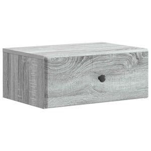 vidaXL Vegghengt Nattbord Gr&aring; sonoma 49 x 34,5 x 20 cm Konstruert tre