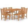 vidaXL 7-delers hagespisesett 150x90 cm heltre teak