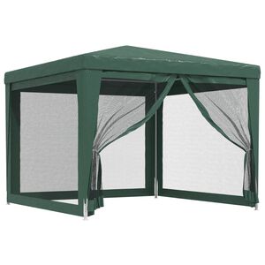 vidaXL Festtelt med 4 sidevegger av netting gr&oslash;nn 3x3 m HDPE