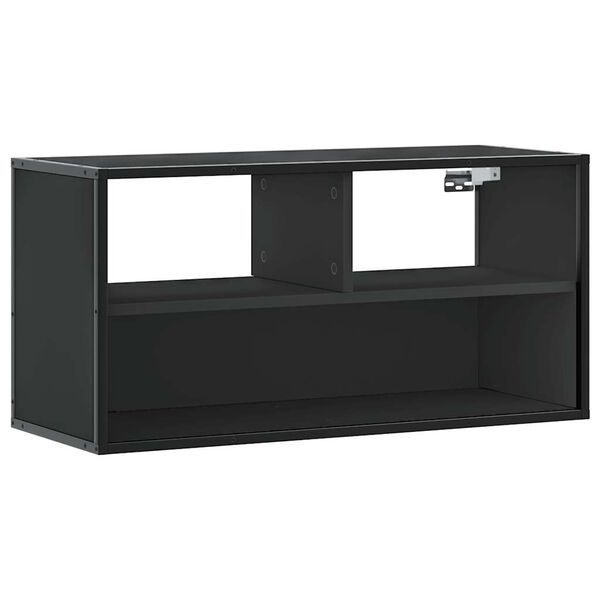 vidaXL TV-benk svart 80x31x39,5 cm konstruert tre og metall