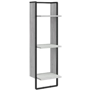 vidaXL Vegghylle 3 etasjer gr&aring; sonoma 30x25x100 cm konstruert tre