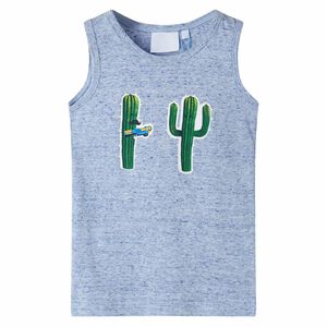 Singlet for barn m&oslash;rkebl&aring; melert 104