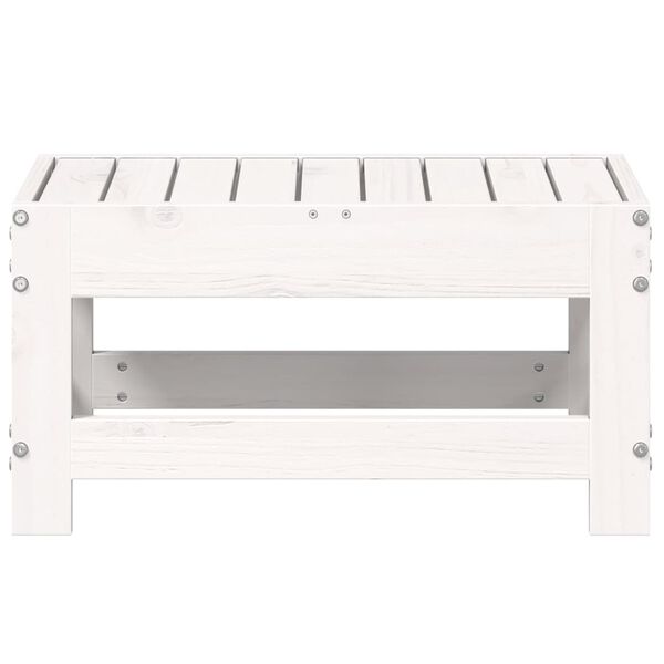vidaXL Hagefotskammel hvit 62x30x32 cm heltre furu