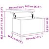 vidaXL Salongbord brun eik 60x44,5x45 cm konstruert tre