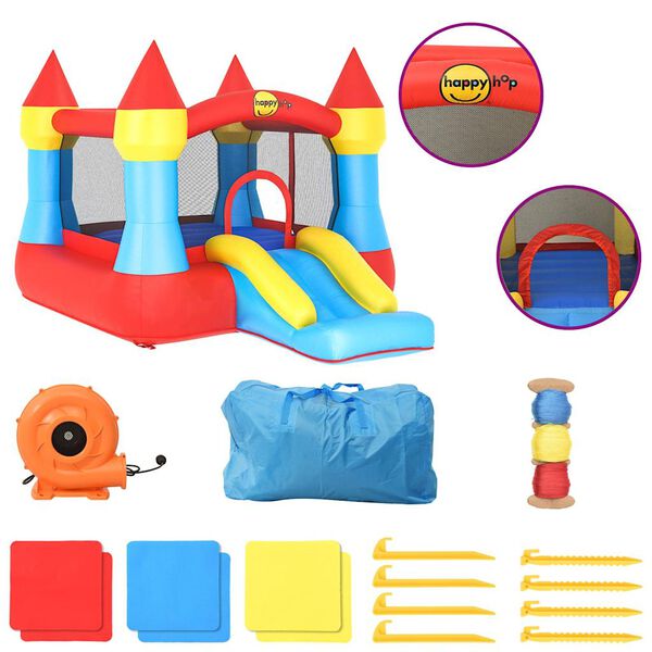 Happy Hop Hoppeslott med sklie 264x365x214 cm