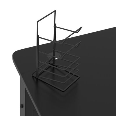 vidaXL Gamingbord med K-formede ben svart 90x60x75 cm